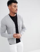 Armani Exchange Cotton Cashmere Cardigan In Gray - Gray