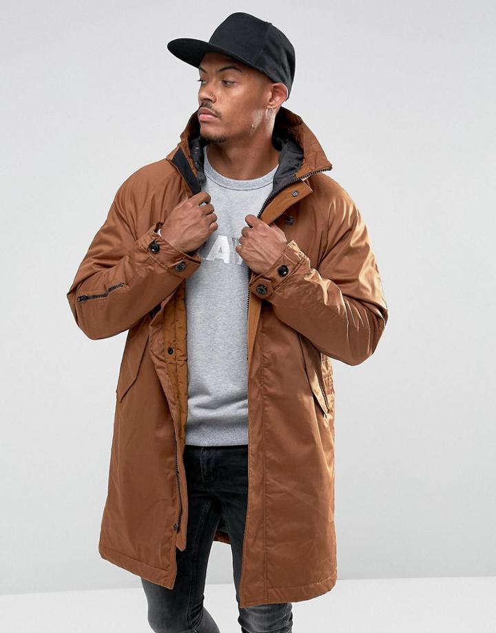 G-star Strett Parka Jacket - Brown