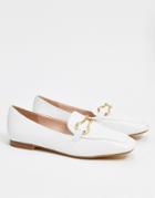 Raid Clareta Loafers With Gold Trim In White