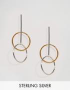 Lavish Alice Sterling Silver Gold Plated Double Hoop Earrings - Gold