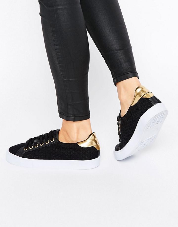 Asos Deport Mesh Lace Up Sneakers - Black