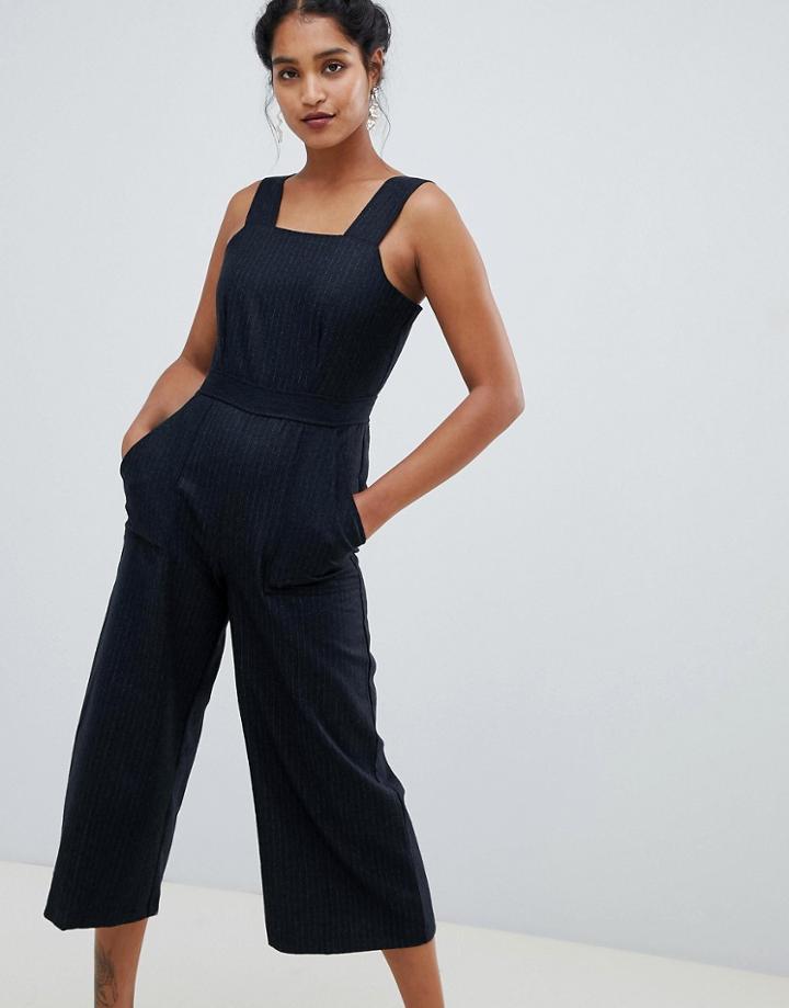 Closet London Tailored Culotte Jumpsuit - Black