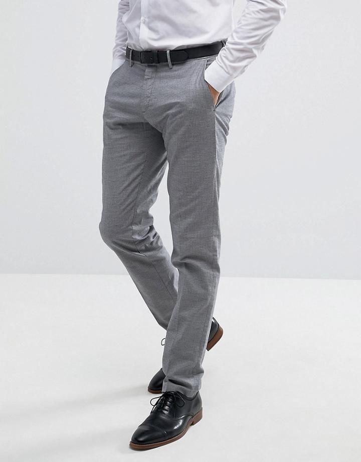 Mango Man Slim Fit Smart Pants In Gray Check - Gray