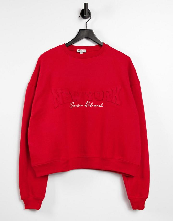 Public Desire Motif Sweatshirt In Red