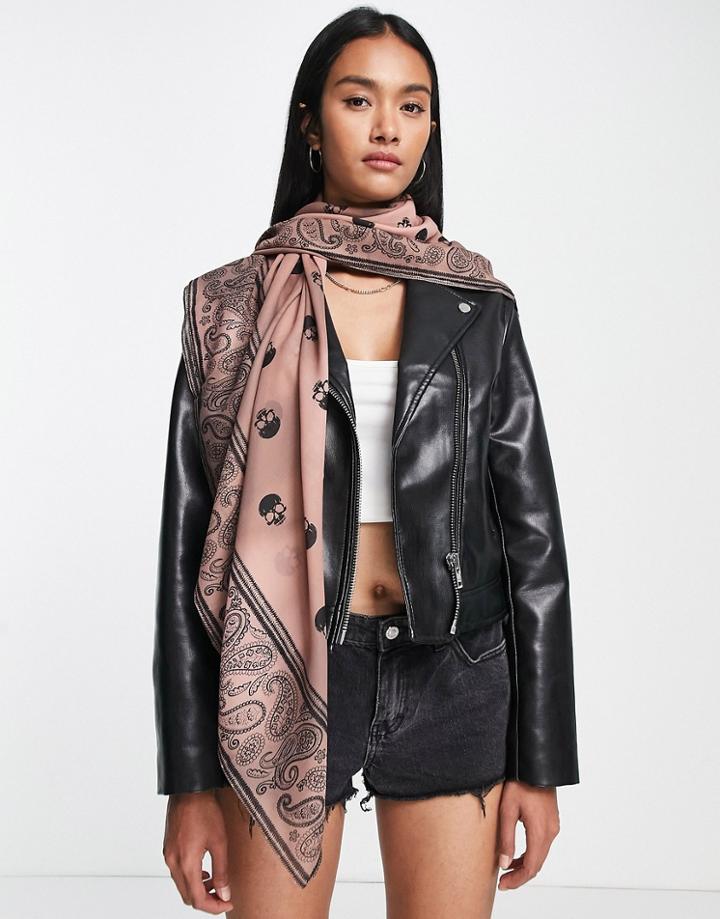 Bolongaro Trevor '02 Skull Scarf In Dusty Pink