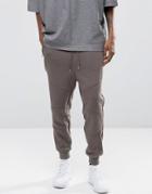 Asos Tapered Biker Joggers With Zip Pockets In Gray - Gray