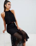 Forver Unique Lace Top And Skirt Set - Green