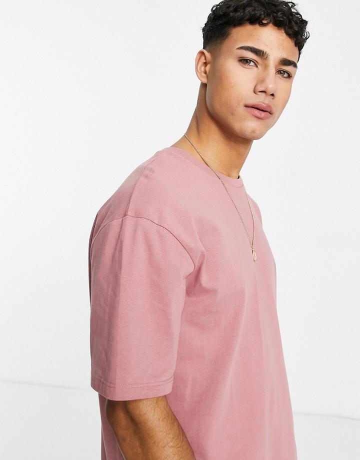Topman Oversized T-shirt In Dusty Pink-red