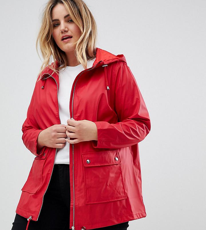 New Look Plus Matte Anorak Jacket - Red