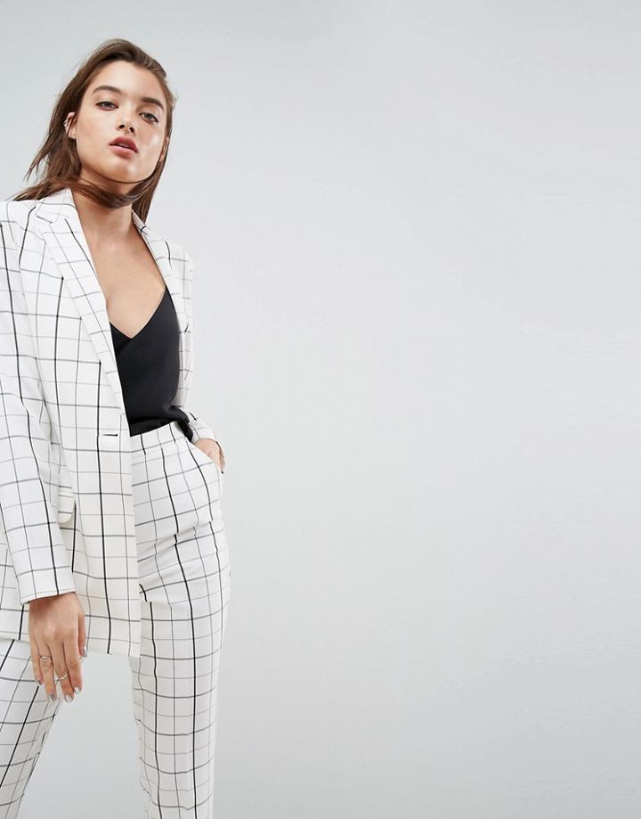 Asos Chuck On Blazer In Grid Check - Multi