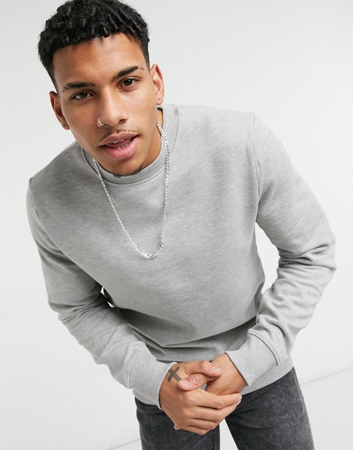 River Island Sweatshirt In Gray Marl-grey