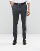Asos Slim Suit Pants In Charcoal - Gray