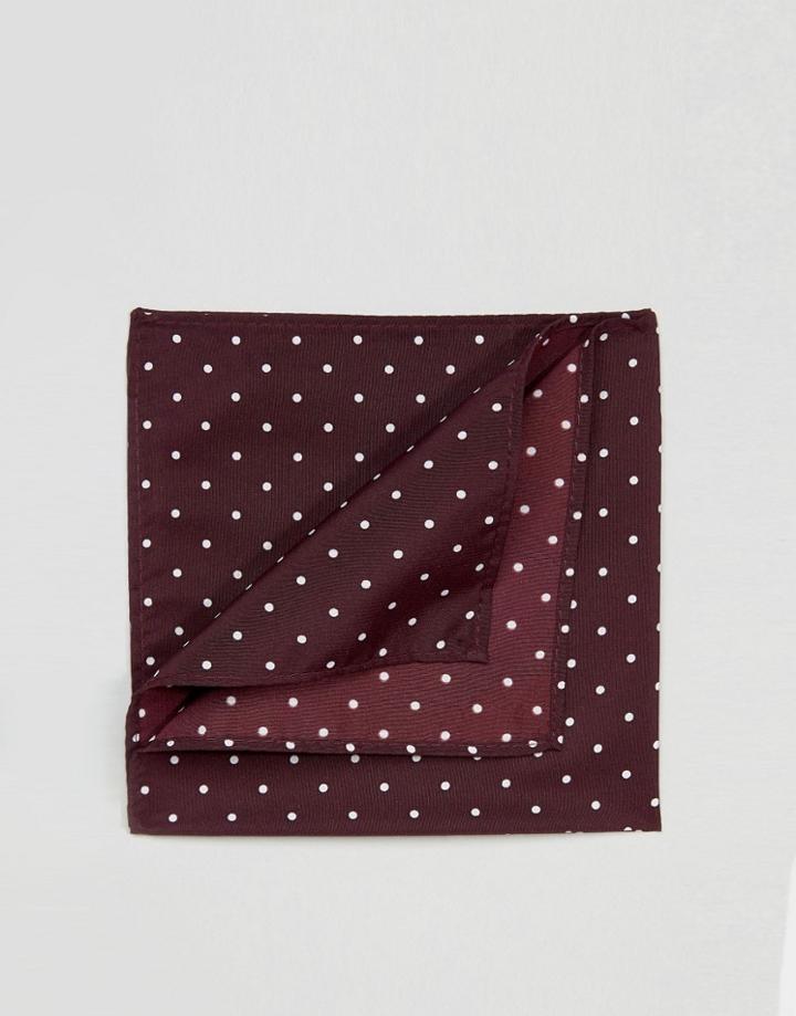 Asos Pocket Square With Polka Dot - Red