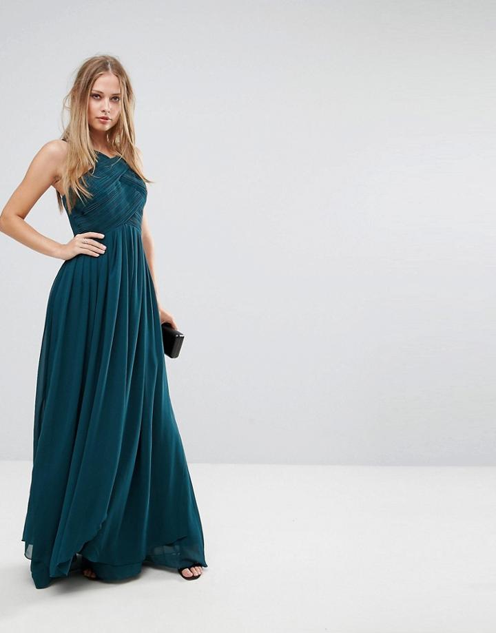 Y.a.s Halter Neck Maxi Dress - Green