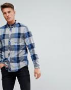 Esprit Shirt In Gray With Large Check - Blue