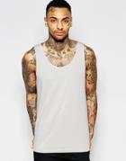 Asos Relaxed Tank In Washed Gray - Gray