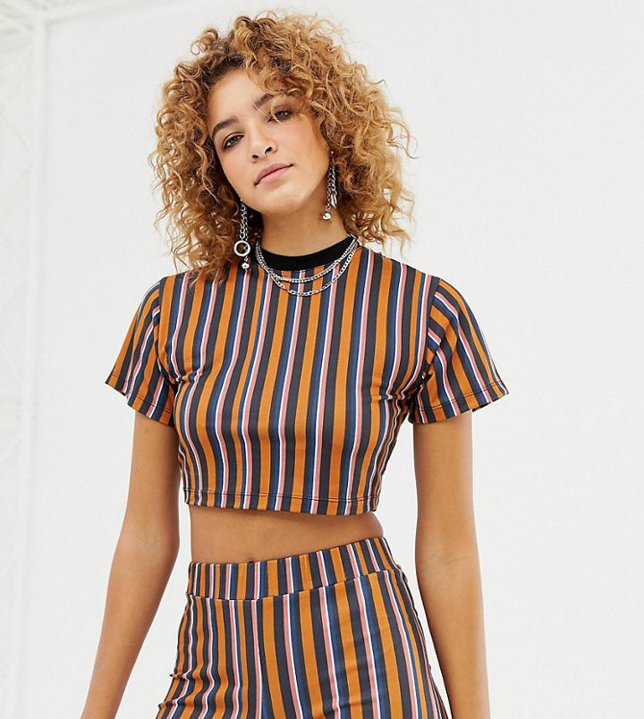 Sacred Hawk Stripe Crop T-shirt Two-piece - Multi