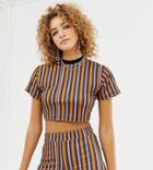 Sacred Hawk Stripe Crop T-shirt Two-piece - Multi