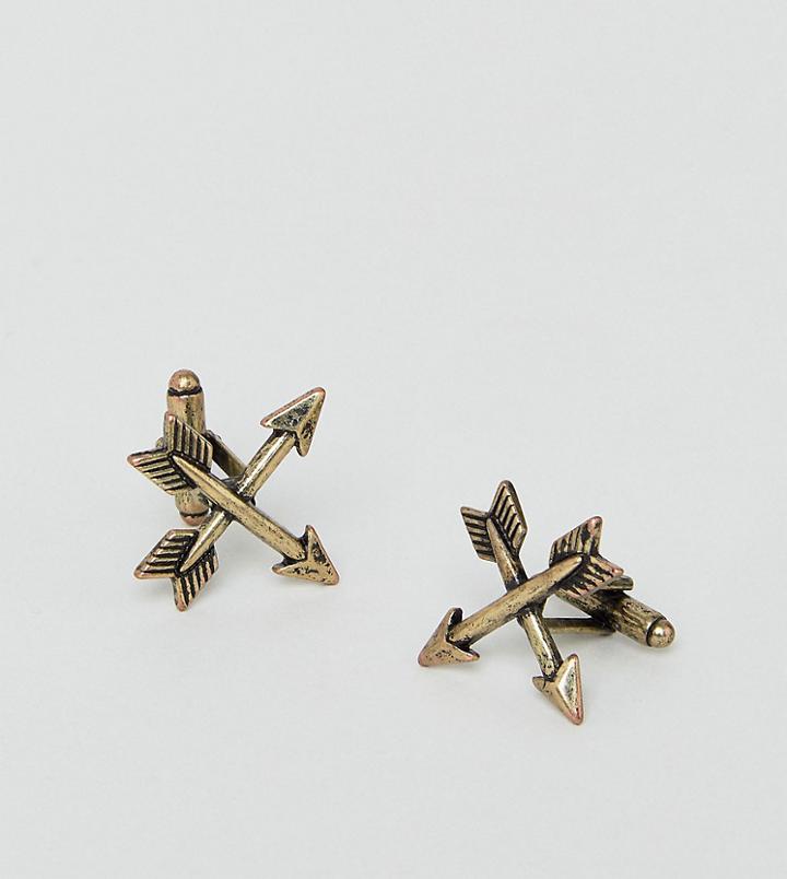 Reclaimed Vintage Inspired Arrow Cufflinks In Antiqued Gold Exclusive To Asos - Gold