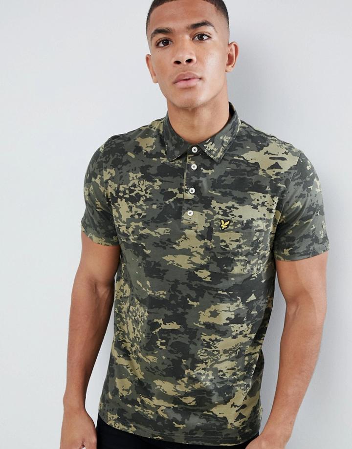 Lyle & Scott Polo Shirt In Abstract Camo - Green