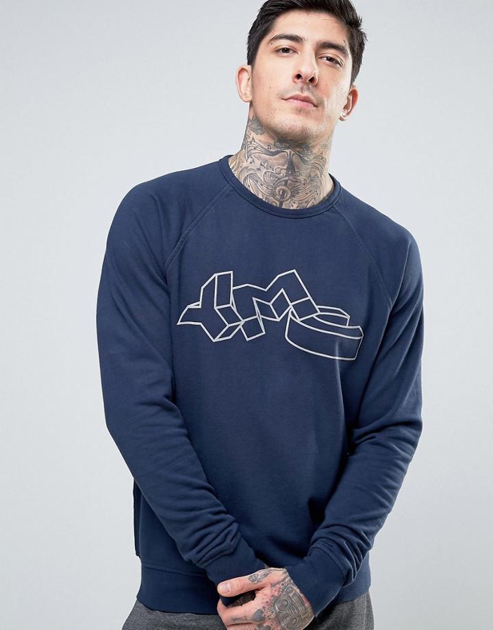 Ymc Block Logo Sweat - Navy