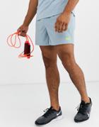 Asos 4505 Icon Training Shorts In Mid Length With Quick Dry In Chalk Blue