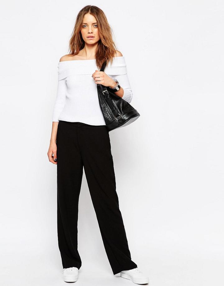 Only Mona Money Wide Leg Pant - Black