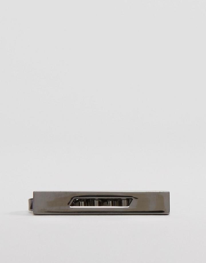 Asos Tie Bar With Cut Out - Silver