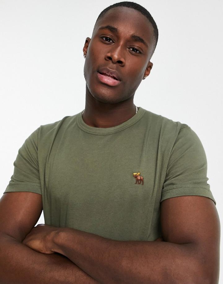Abercrombie & Fitch Icon Logo T-shirt In Olive Green
