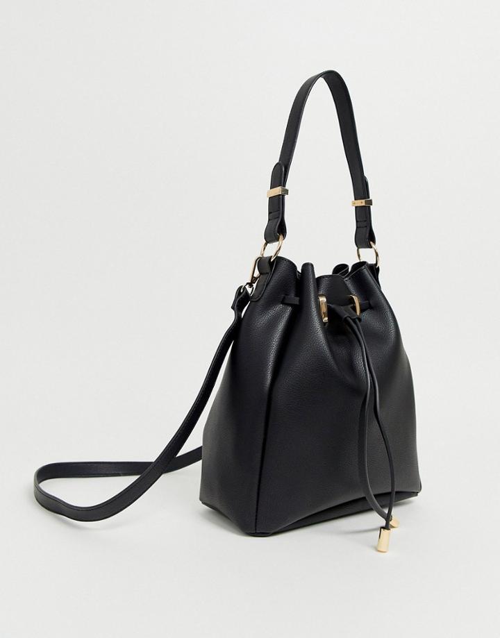 Asos Design Bonded Bucket Bag-black