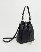 Asos Design Bonded Bucket Bag-black