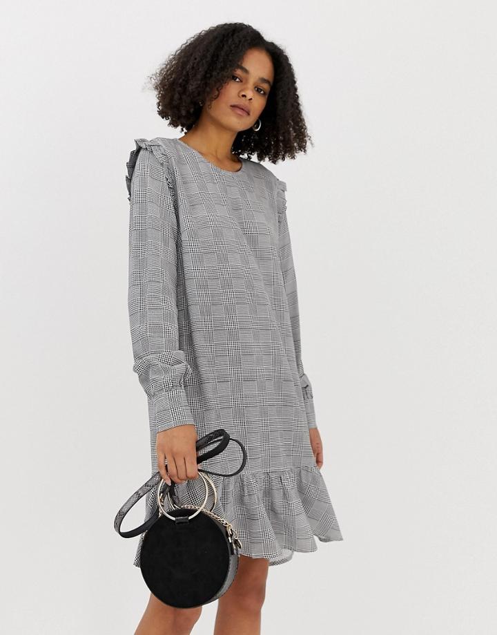 Minimum Gingham Drop Hem Dress - Multi