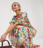 Twisted Wunder Midi Tea Dress In Lemon Floral-multi