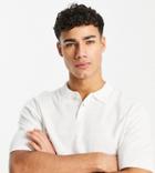 Asos Design Knit Polo Shirt In White