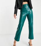 Bardot Super High Waist Pu Pants In Forest Green