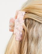 Asos Design Hair Claw With Double Prongs In Pink