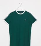 Fred Perry Taped Ringer T-shirt In Green Exclusive At Asos