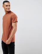 New Look T-shirt In Brown Stripe - Brown