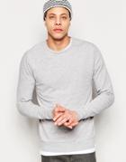 Asos Muscle Sweatshirt With Logo In Gray Marl - Gray Marl