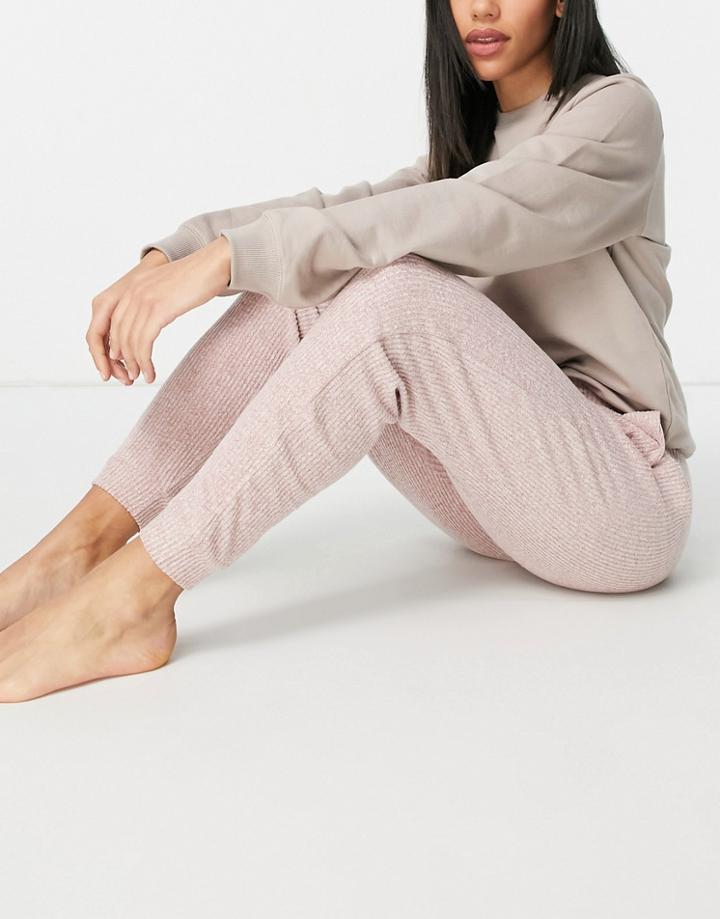 Asos Design Mix & Match Lounge Super Soft Rib Sweatpants In Dusky Pink-red