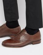 Red Tape Lace Up Smart Shoes In Brown Leather - Brown