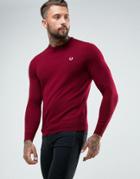 Fred Perry Merino Crew Neck Sweater In Red - Red