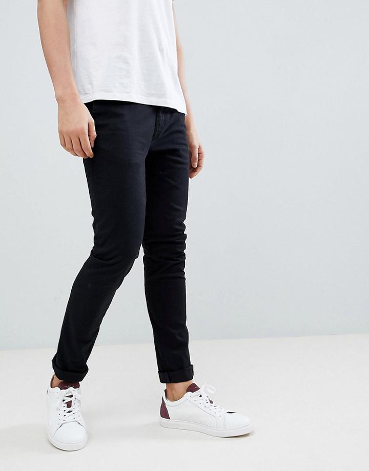New Look Super Skinny Chinos In Black - Black