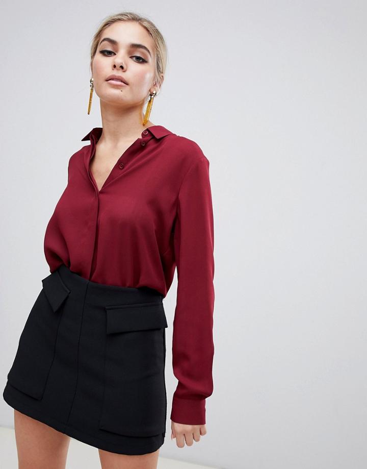Asos Design Soft Shirt - Red