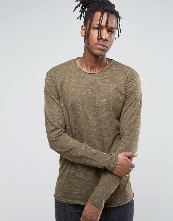 Redefined Rebel Long Sleeve T-shirt In Nep - Green