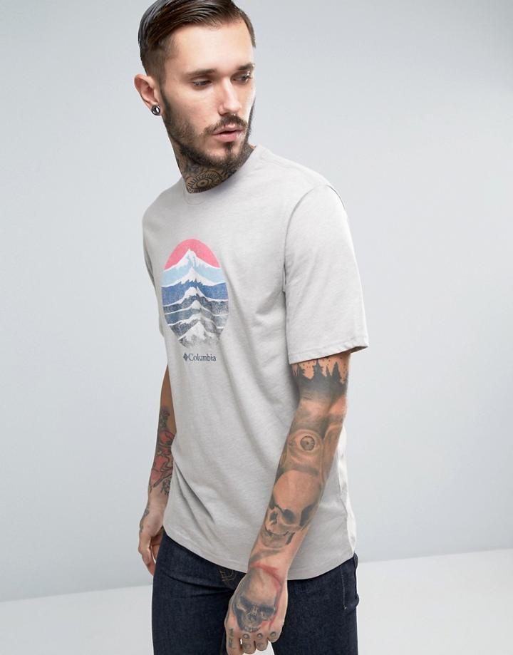 Columbia Mountain Sunset T-shirt In Gray Marl - Gray