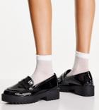 Yours Wide Fit Chunky Patent Loafer In Black