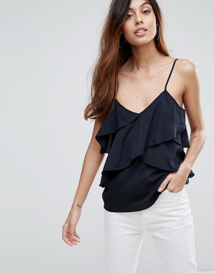 Vero Moda Flutter Layer Cami - Black