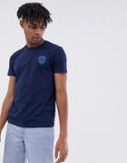 Esprit Crew Neck T-shirt With Chest Logo Print In Navy - Navy