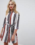 Parisian Stripe Shirt Dress - Multi